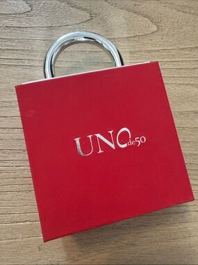 UNO de 50 Red Box with Silver Accents jewelry box